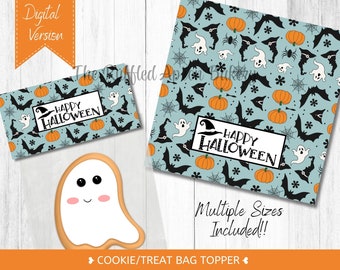 Halloween Cookie Bag Toppers, Printable Treat Bag Labels (Digital File)