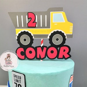 Dump Truck Cake Topper | Custom Truck Cake Topper | Card Stock Cake Topper | Birthday Cake Topper | Custom Cake Decorations
