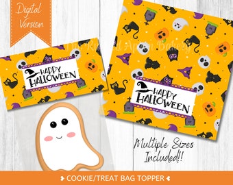 Halloween Cookie Bag Toppers | Printable Treat Bag Labels (Digital File)