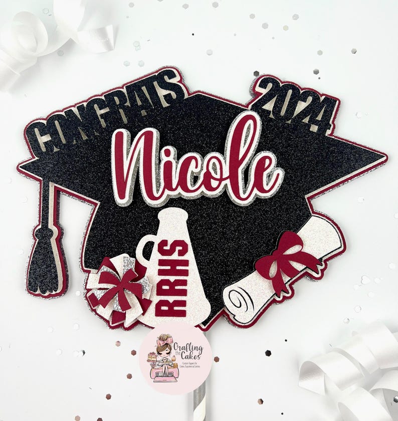 Graduation Cheer Cake Topper, Congrats Graduate, Cheer Grad - Etsy