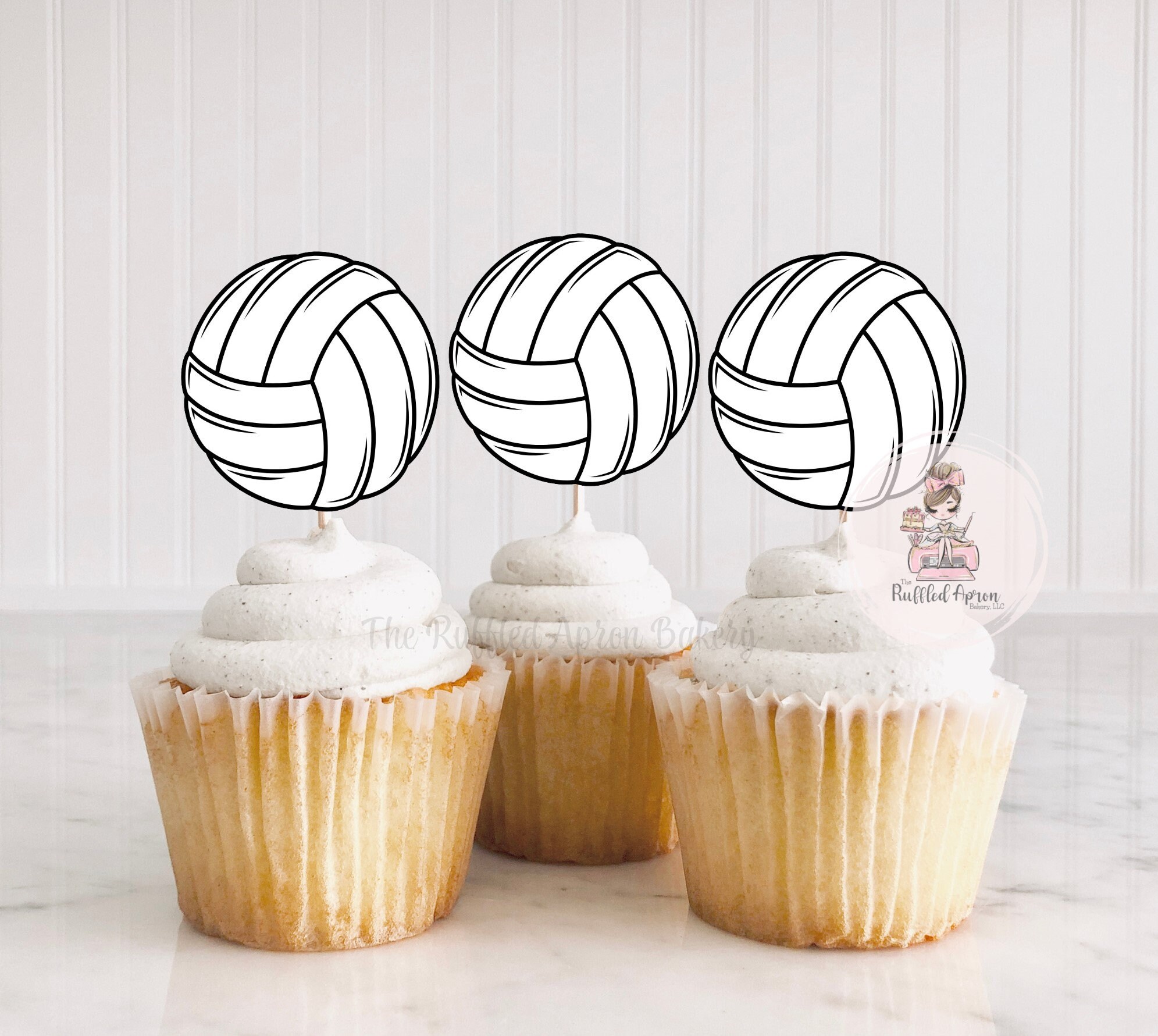 Volleyball Cupcake Toppers | Volleyball Cupcakes | Volleyball Themed  Birthday | 12 Count - Etsy