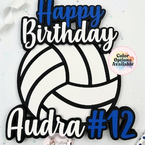 Volleyball Cake Topper | Name, Age or Team Number | Volleyball Cake | Volleyball Birthday | Happy Birthday
