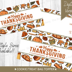 Thanksgiving Cookie Bag Toppers | Cookie Bag Toppers | Treat Bag Toppers | Thanksgiving Treats | Custom Goodie Bags | Digital File