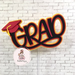 Grad Cake Topper | Graduation Cake Topper | Custom Card Stock Cake Topper | Custom Cake Decorations | Cake Decor