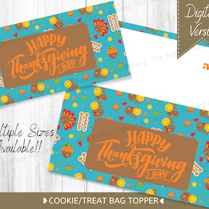 Thanksgiving Cookie Bag Toppers | Cookie Bag Toppers | Treat Bag Toppers | Thanksgiving Treats | Custom Goodie Bags | Digital File
