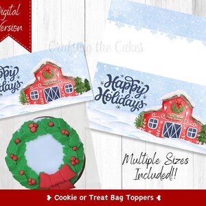 Happy Holidays Cookie Bag Toppers | Cookie Bag Toppers | Treat Bag Toppers | Christmas Treats | Holiday Goodie Bags | Digital File