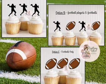 Football Cupcake Toppers: Birthday Party Decorations (12 Count)