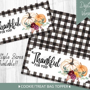 Thanksgiving Cookie Bag Toppers | Cookie Bag Toppers | Treat Bag Toppers | Thanksgiving Treats | Custom Goodie Bags | Digital File