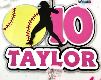 Softball Cake Topper: Batter Topper, Birthday Party Decor