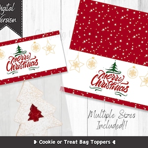 Merry Christmas Cookie Bag Toppers | Cookie Bag Toppers | Treat Bag Toppers | Christmas Treats | Holiday Goodie Bags | Digital File