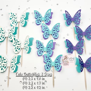 Custom Butterfly Cake Toppers | Butterfly Cake | Glitter Cake Topper | Birthday Cake Topper | Custom Cake Decorations | Cake Butterflies