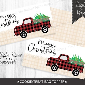 Merry Christmas Cookie Bag Toppers | Cookie Bag Toppers | Treat Bag Toppers | Christmas Treats | Holiday Goodie Bags | Digital File