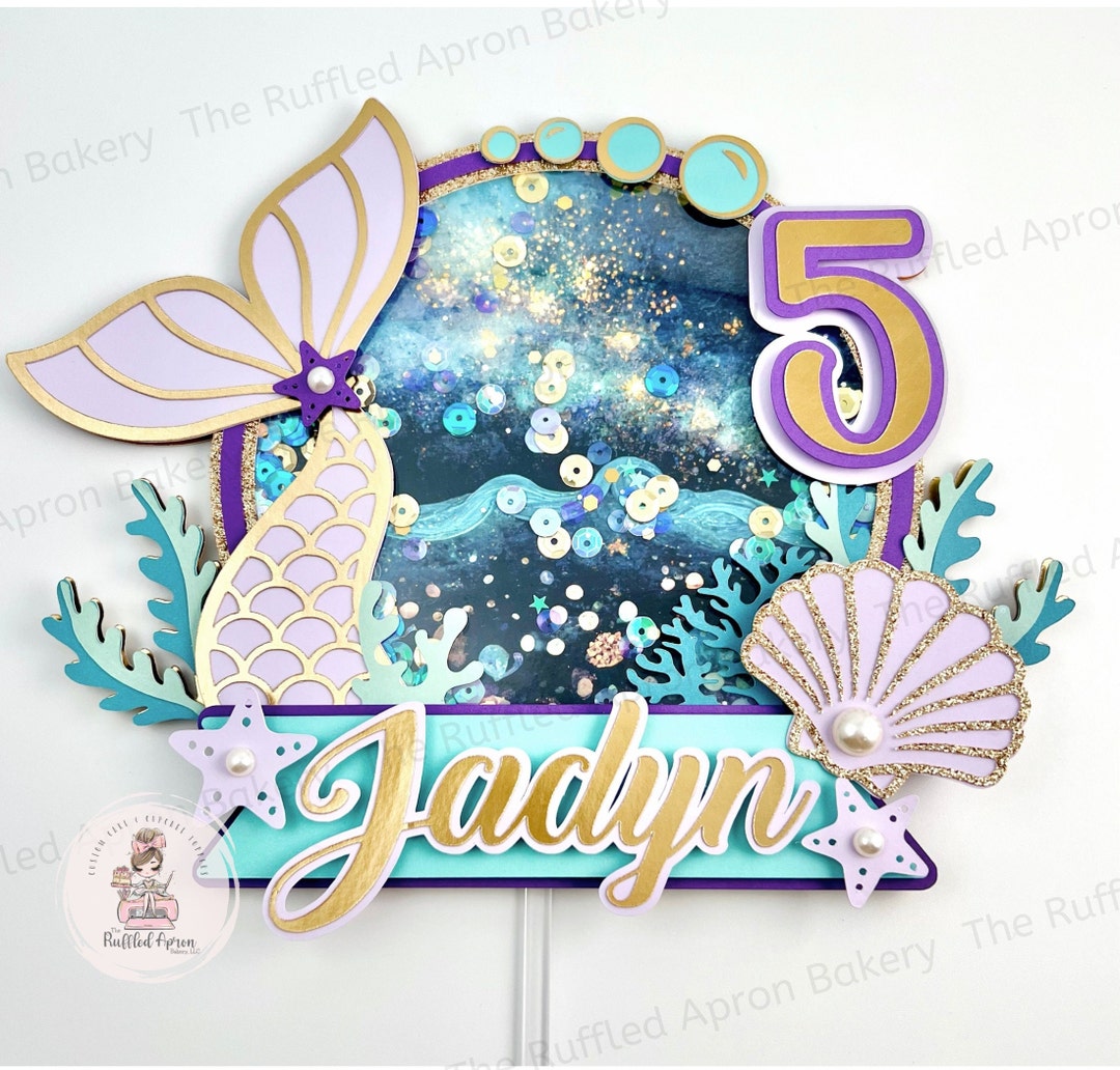 Mermaid Cake Topper Mermaid Topper Under the Sea Topper Etsy