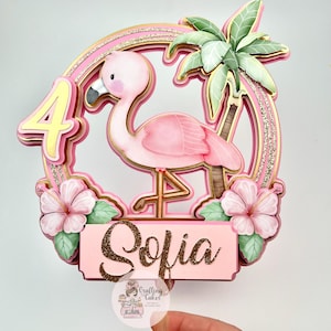 Flamingo Cake Topper | Safari Theme | Flamingo Topper | Flamingo Cake | Safari Cake