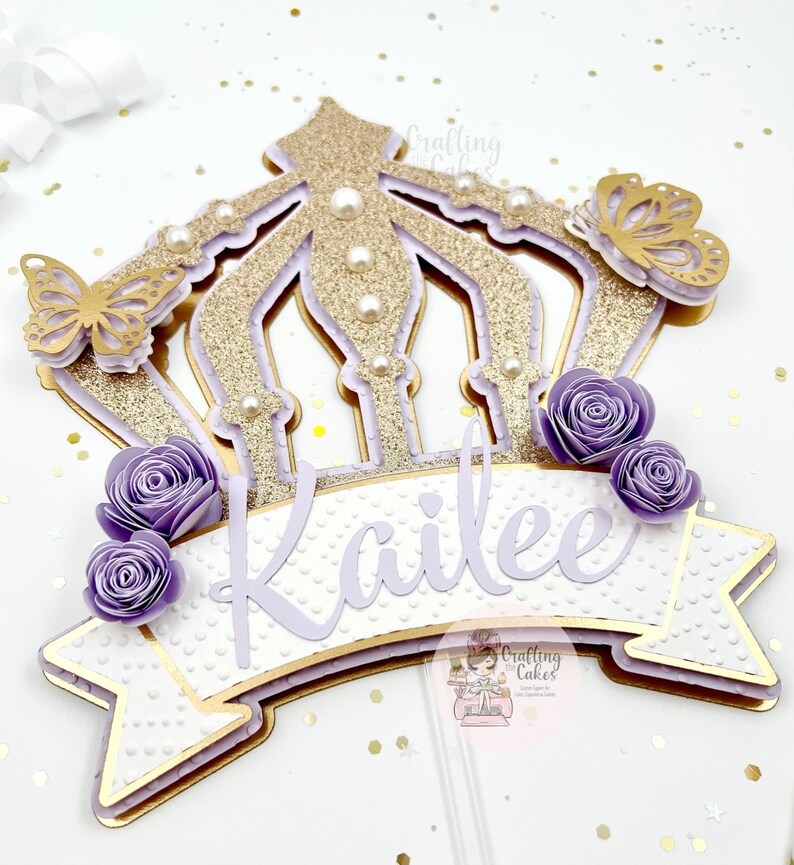 Princess Cake Topper, Birthday Party Decor, Crown Topper - Etsy