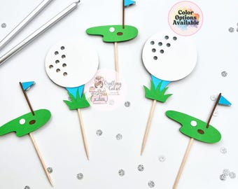 Customizable Golf Cupcake Toppers (12 Count)