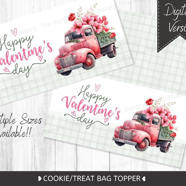 Valentine's Day Cookie Toppers | Valentine Toppers | Treat Bag Toppers | Valentine Treats | Holiday Goodie Bags | Cookie Bag Topper