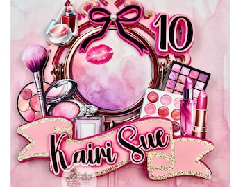 Make-up Cake Topper: Glam Party Decoration