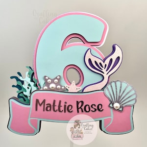 Mermaid Cake Topper | Mermaid Topper | Under the Sea Topper | Mermaid Cake | Custom Color Options