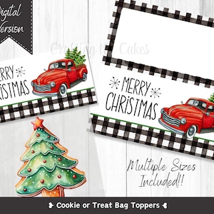 Merry Christmas Cookie Bag Toppers | Cookie Bag Toppers | Treat Bag Toppers | Christmas Treats | Holiday Goodie Bags | Digital File