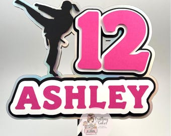 Martial Arts Cake Topper, Personalized Karate Birthday Party Decor