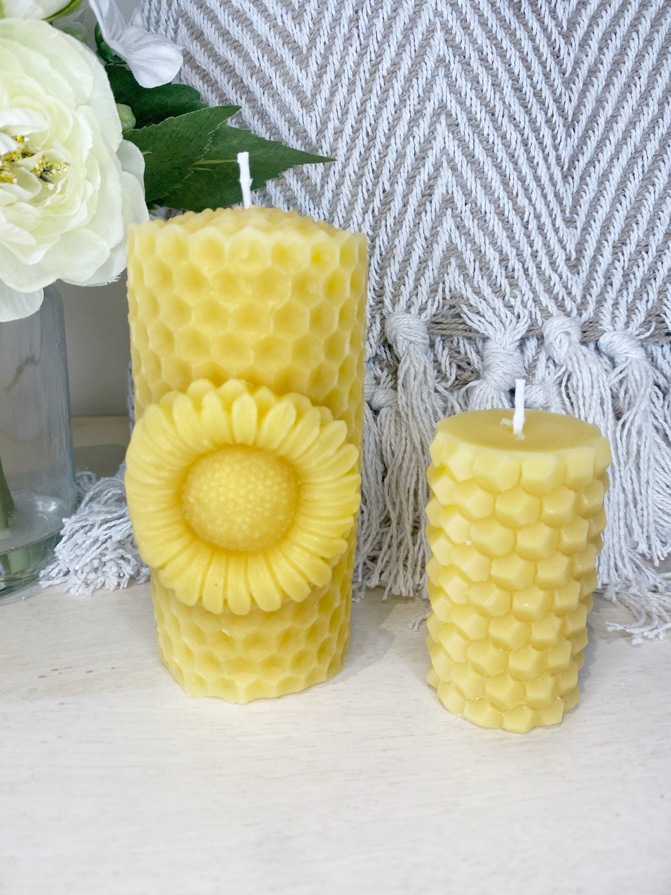 White Beeswax Pure Beeswax Yellow Beeswax Lace Candle Flower Paper Bow  Aromatherapy Mould Convenient and Durable Candle Making
