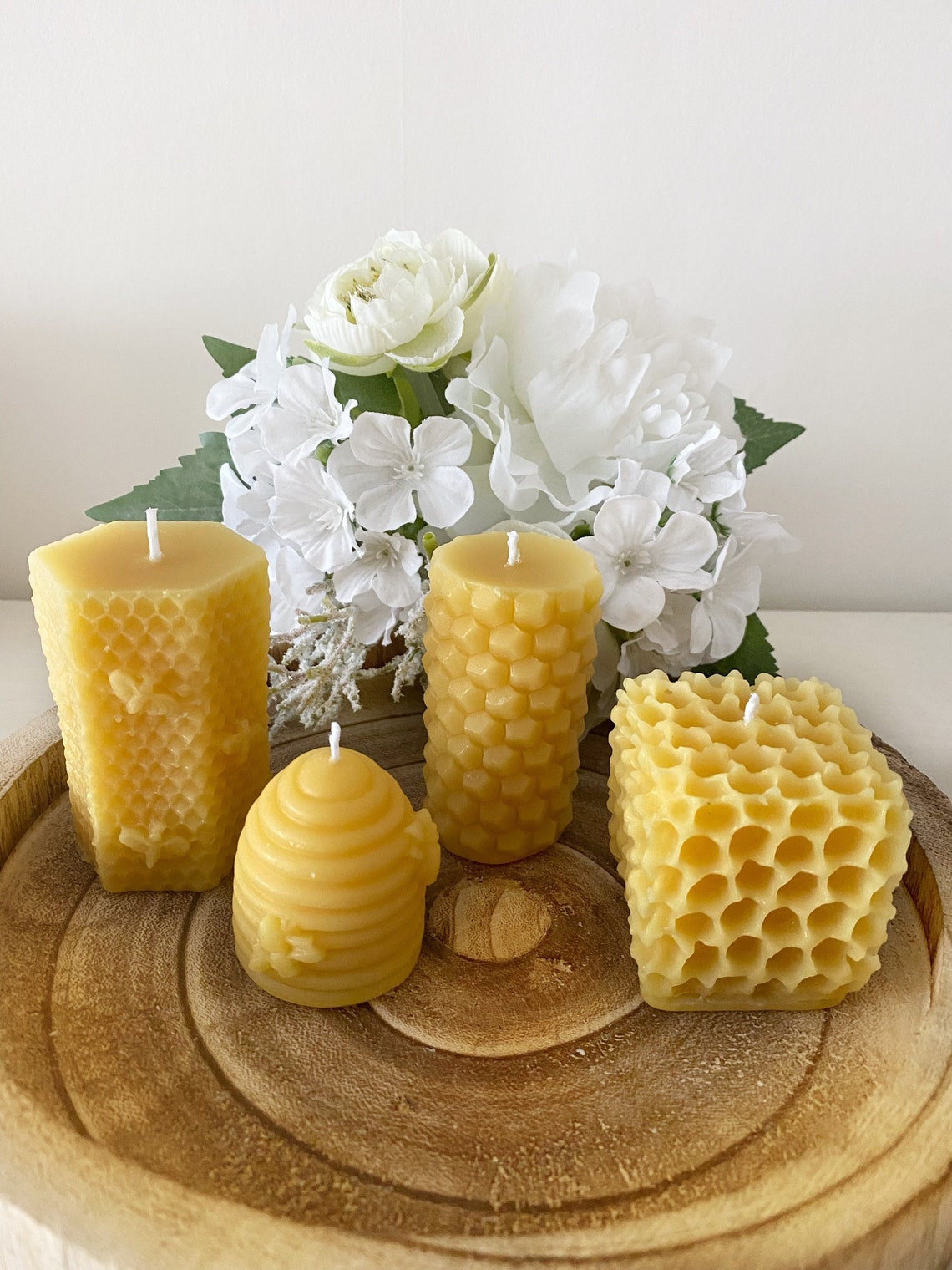 Honey Bee Beeswax Candles/decorative Candles/bee Hive Etsy