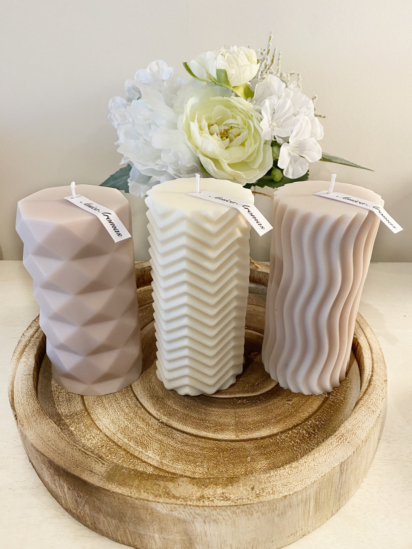 Tall Geo Pillar Candles/decoratice Candles/handmade/soy Wax. Etsy UK