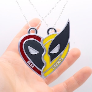 Magnetic Deadpool 3 Necklace 3D Printed Best Friends Necklace with Wolverine Marvel Display Prop Costume Cosplay of deadpool wolverine image 5