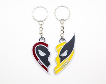 Magnetic Deadpool 3 Keychain - 3D Printed Best Friends Keychain Necklace with Wolverine - Marvel Display Prop Costume Cosplay Deadpool