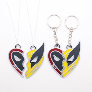 Magnetic Deadpool 3 Necklace 3D Printed Best Friends Necklace with Wolverine Marvel Display Prop Costume Cosplay of deadpool wolverine image 1