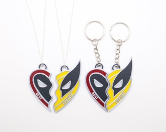 Magnetic Deadpool 3 Necklace - 3D Printed Best Friends Necklace with Wolverine - Marvel Display Prop Costume Cosplay of deadpool wolverine