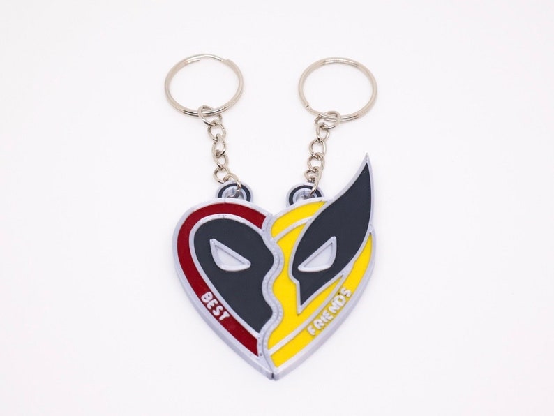 Magnetic Deadpool 3 Necklace 3D Printed Best Friends Necklace with Wolverine Marvel Display Prop Costume Cosplay of deadpool wolverine image 2