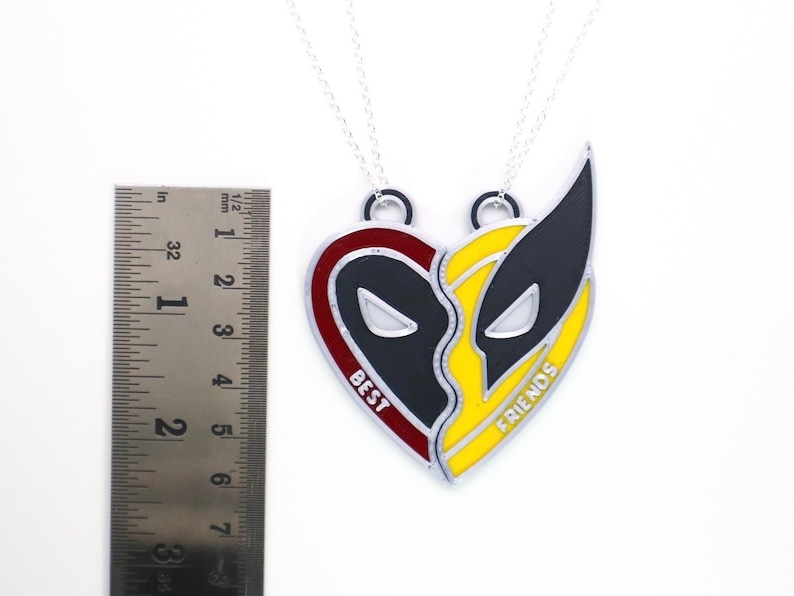 Magnetic Deadpool 3 Necklace 3D Printed Best Friends Necklace with Wolverine Marvel Display Prop Costume Cosplay of deadpool wolverine image 6