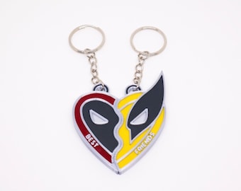 Magnetic Deadpool 3 Keychain - 3D Printed Best Friends Keychain Necklace with Wolverine - Marvel Display Prop Costume Cosplay Deadpool