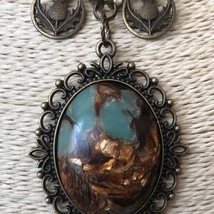 Regalite Cabochon Charm Statement Necklace