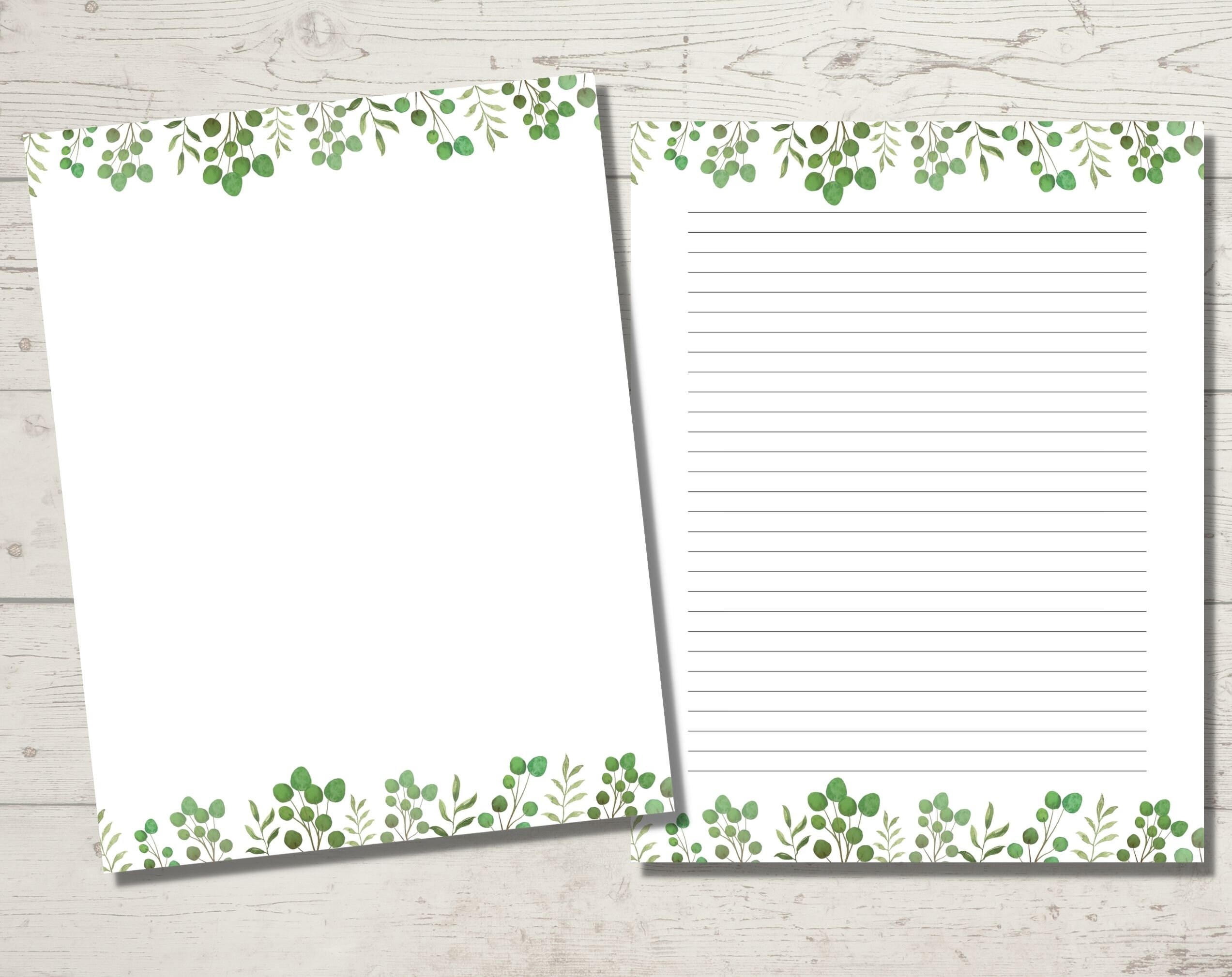 Botanical Printable Stationery Plants Writing Paper | Etsy