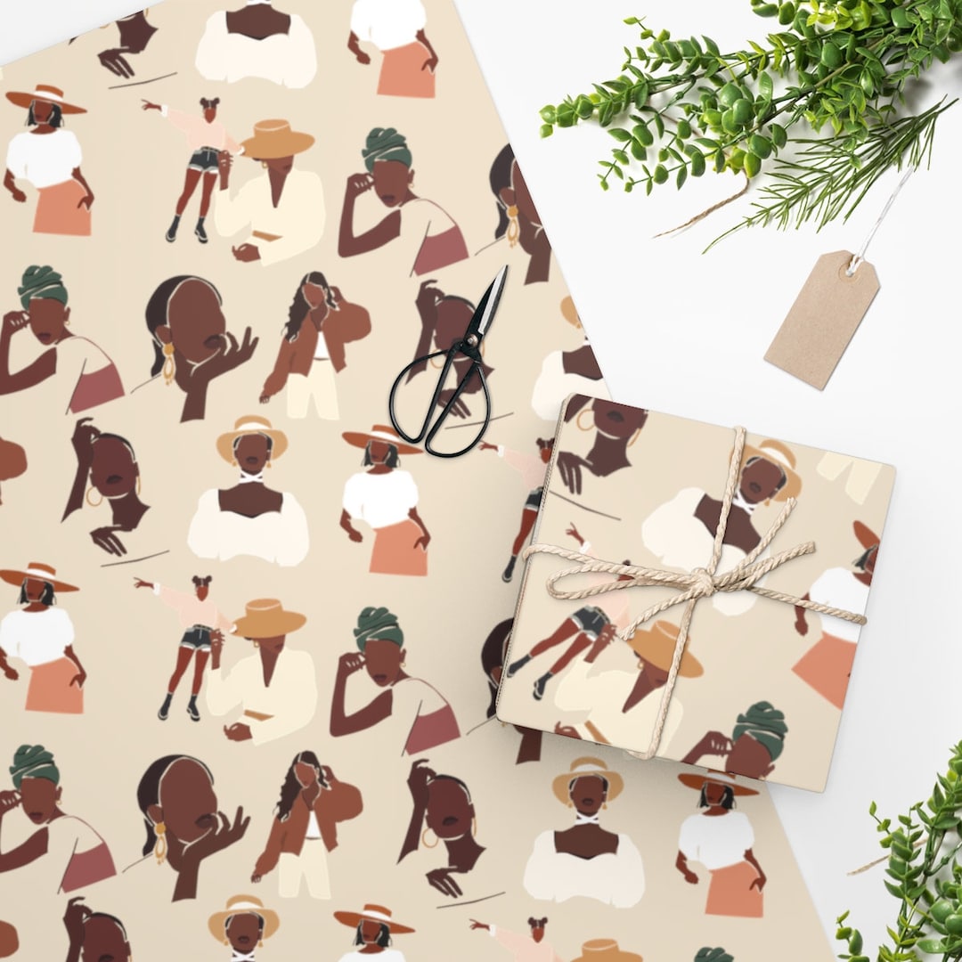 Black Girl Art Wrapping Paper African American Christmas - Etsy