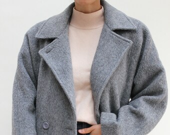 gray wool jacket womens