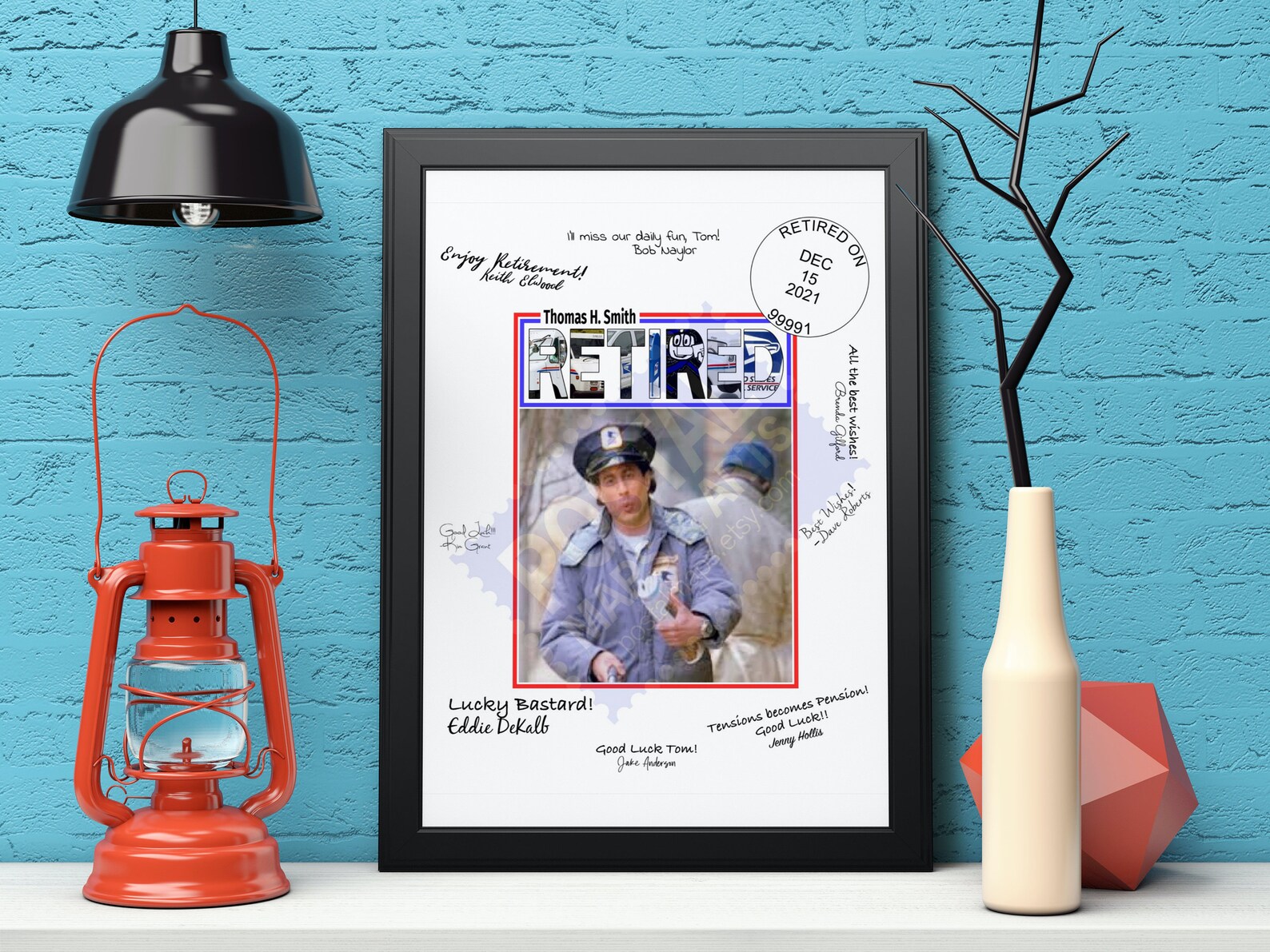 USPS Retirement Signature Poster FULLY CUSTOMIZABLE Etsy