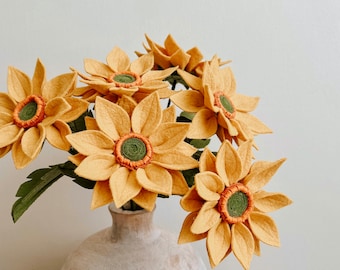 Sunflowers, felt flowers, autumn florals