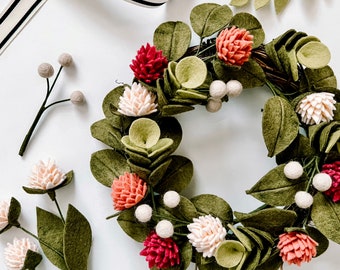 DIY Felt Flower Wildflower Wreath Making Kit