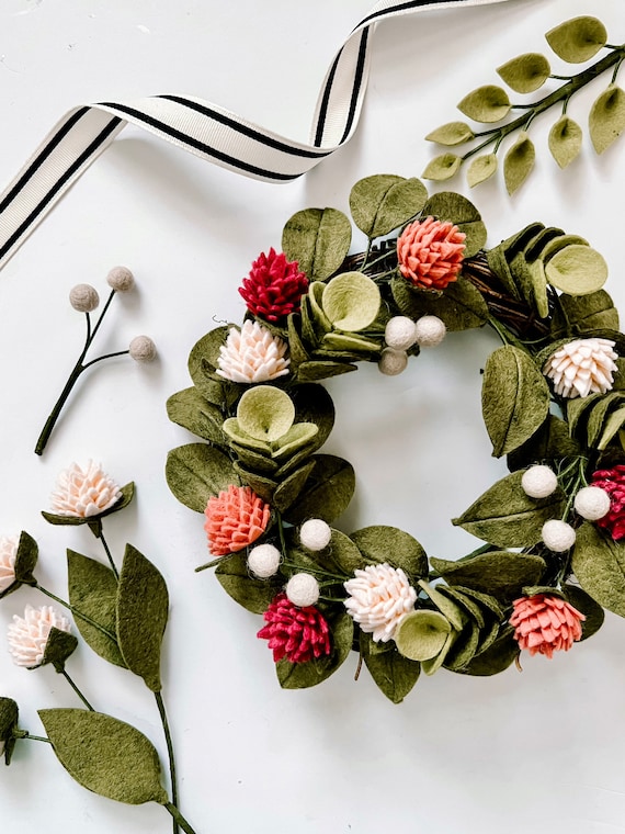 DIY Felt Flower Wildflower Wreath Making Kit