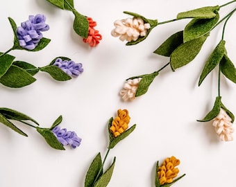 Mini Lavender sprig, Felt flowers, lavender, artificial flowers