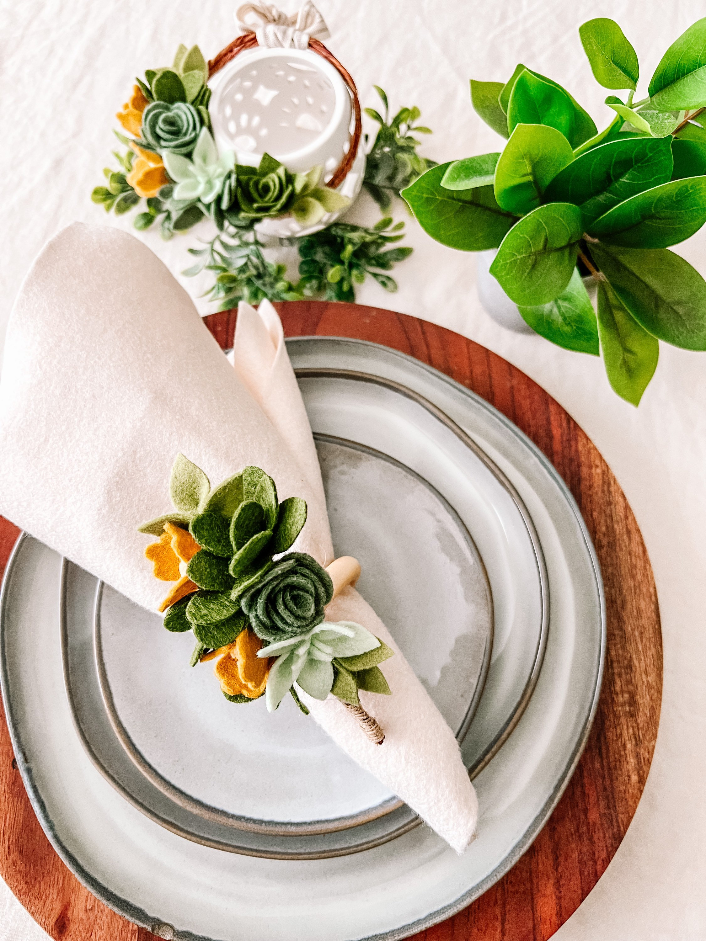 Succulent Napkin Ring Etsy UK
