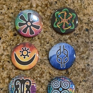 Motivationssymbole | Antike Symbole | Symbol Pins | Trippy Buttons | Inspirierende Symbole