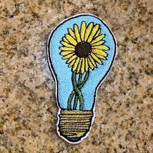 Sunflower Lightbulb | Sunflower Patch | Inspirational Patch | Motivational Patch | Floral Design | Sunflower Design