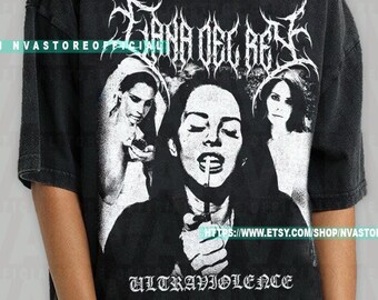 Limitée Lana Del Rey Ultraviolence Black Metal T-shirt, T-shirt en métal, T-shirt en métal noir, Cadeau pour femme et homme T-shirt unisexe