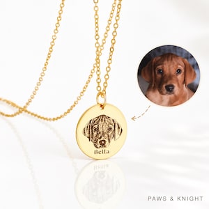 Colar personalizado com retrato do seu animal de estimação, pingente com foto gravada, joia memorial personalizada.