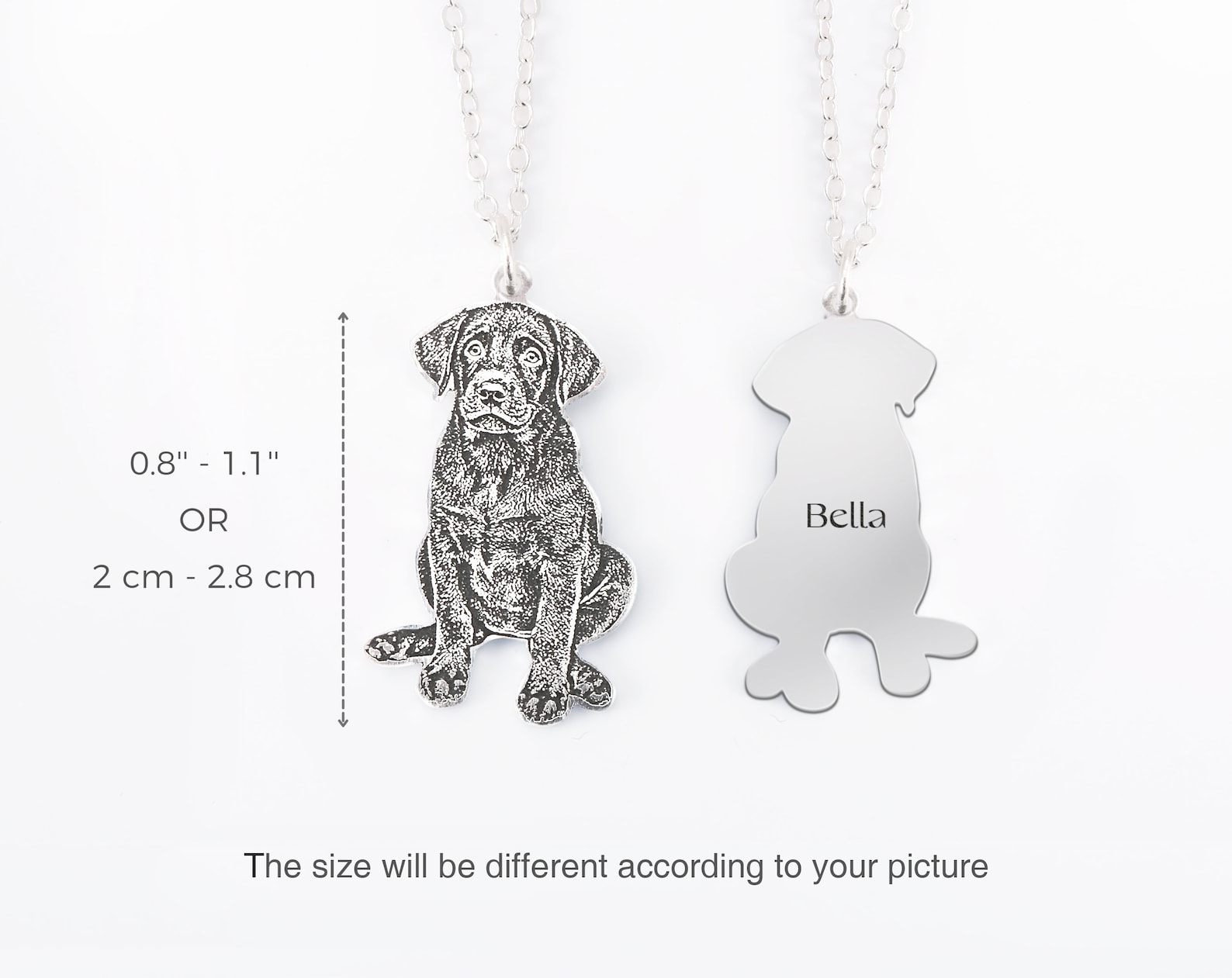 Custom Pet Portrait Necklace Personalized Pet Photo Necklace Etsy